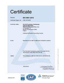 Certyfikat ISO 9001:2015 EN